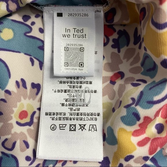 Ted Baker London Samba Printed Top Size 2 - Picture 8 of 12